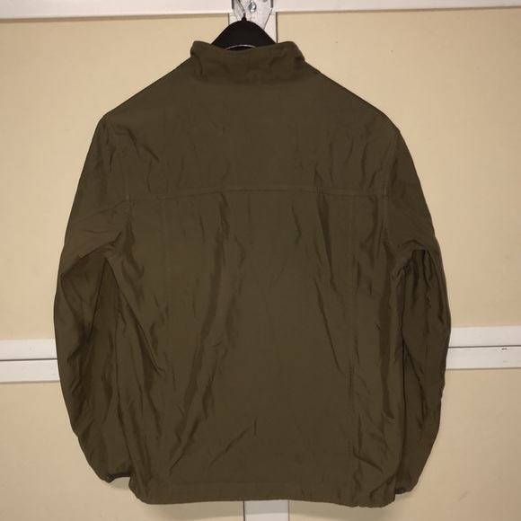 #1175 L.L Bean windbreaker khaki Green waist drawstring zip pockets Med Reg - Picture 8 of 10